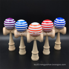 Wholesale rubber wood triple stripe kendama